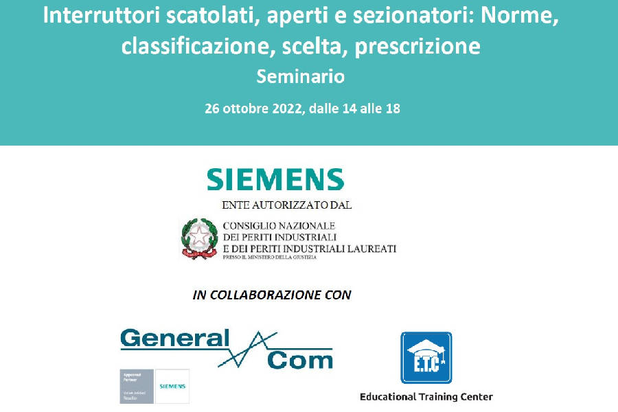 Seminario Interruttori scatolati, aperti e sezionatori