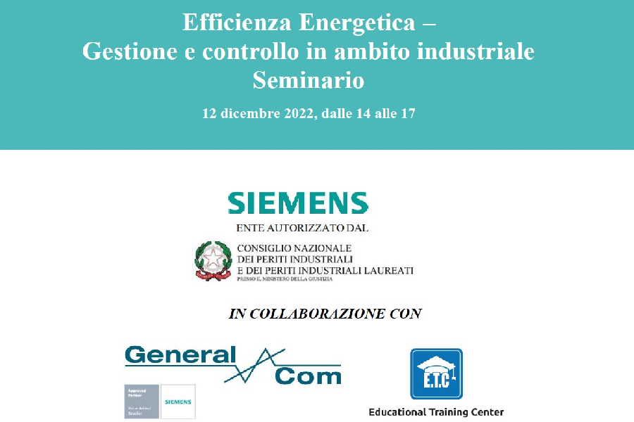 Seminario Efficienza Energetica – Gestione e controllo in ambito industriale