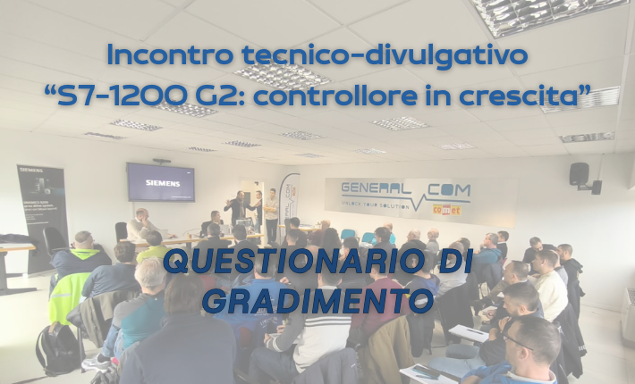 Incontro questionario gradimento 26nov S7-1200 G2 Siemens General Com