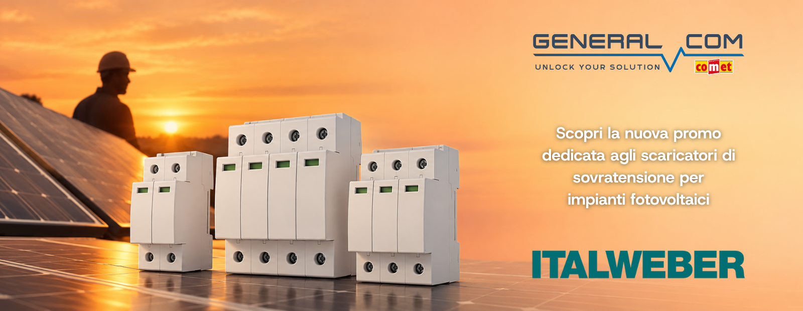 Promo italweber x General Com - scaricatori di sovratensione per impianti fotovoltaici